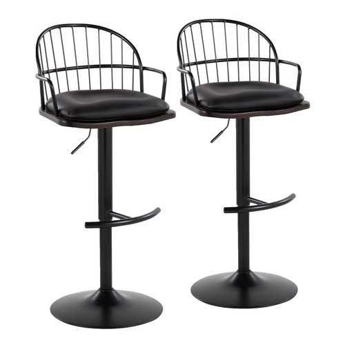 Riley Adjustable Barstool With Arms - Set Of 2